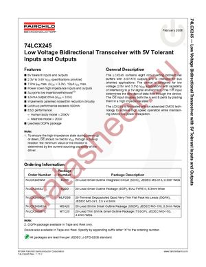 74LCX245BQX datasheet  